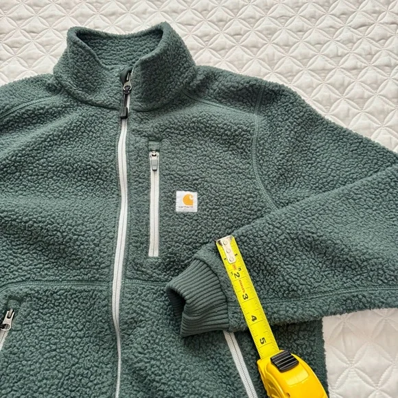 Carhartt Women's High Pile Sherpa Fleece Full Zip Jacket Blue Green Teal Size S - Picture 14 of 16